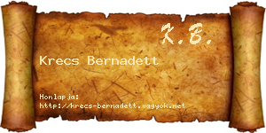 Krecs Bernadett névjegykártya