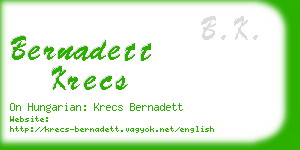 bernadett krecs business card